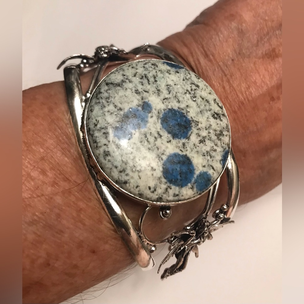 K2 Jasper Stamped 925 Sterling Silver Cuff Bracelet